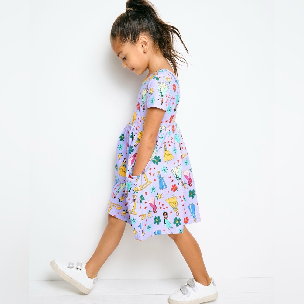Hanna Andersson Disney Princess Print Short Sleeve Dress